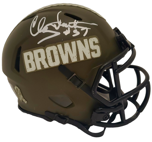 Clay Matthews Cleveland Browns Autographed Salute to Service Mini Helmet - Certified Authentic