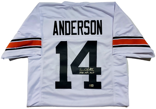 Ken Anderson Cincinnati Bengals Autographed White Alternate Custom Jersey w/ "1981 MVP" Inscription - Beckett Authentic