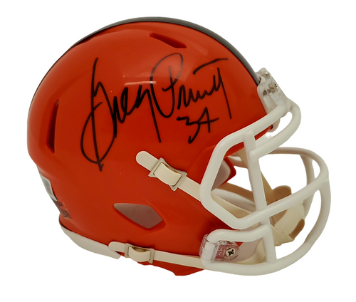 Greg Pruitt Cleveland Browns Autographed Throwback Speed Mini Helmet - Beckett Authentic
