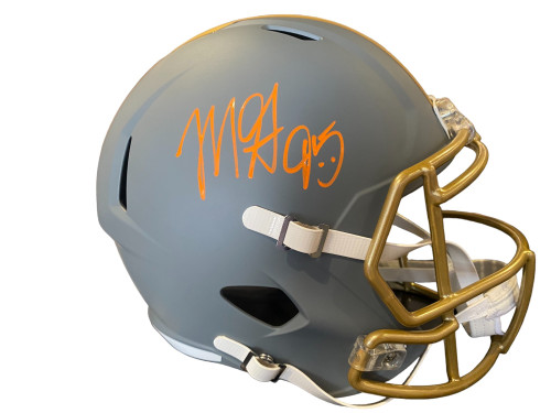 Myles Garrett Autographed Cleveland Browns Riddell Full Size Slate Replica Helmet  - Beckett QR Code