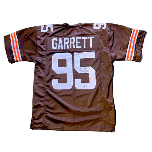 Myles Garrett Cleveland Browns Autographed Custom XL Brown Jersey  - Beckett QR Code