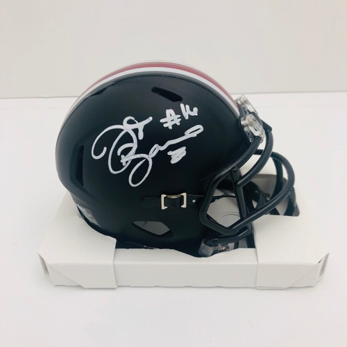 JT Barrett Autographed Ohio State Buckeyes Black Mini Helmet - Barrett Personal COA