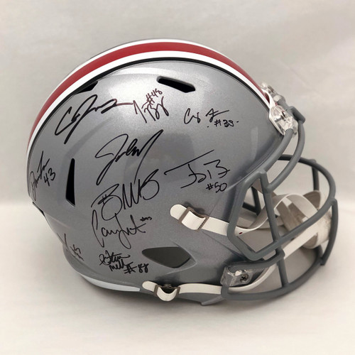 2014 National Championship OSU Silver Autographed Signed Replica Helmet - Certified Authentic