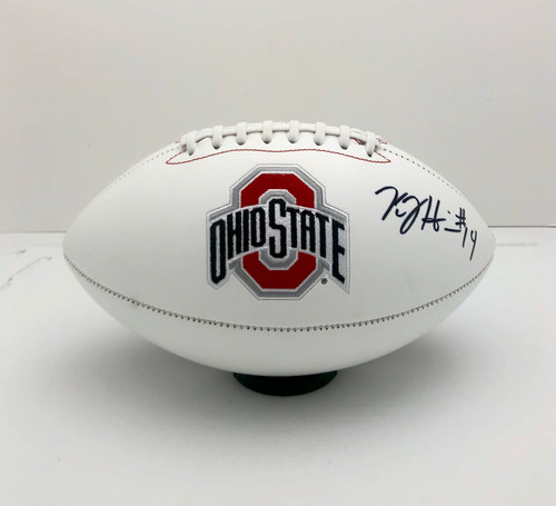 KJ Hill Ohio State Buckeyes Autographed Signed White Panel Football - PSA Authentic