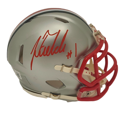 Justin Fields Ohio State Buckeyes Autographed Signed Flash Mini Helmet - Beckett Authentic