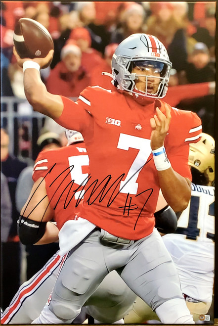 CJ Stroud Ohio State Buckeyes 20x30 Autographed Signed Canvas - Beckett Authentic