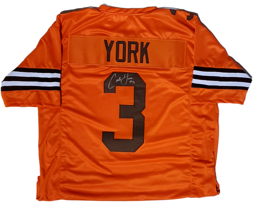 Cade York Cleveland Browns Autographed Signed Orange Custom Jersey - Certified Authentic