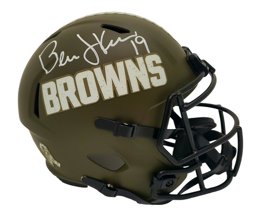 Bernie Kosar Cleveland Browns Autographed Signed Salute to Service Replica Helmet - Certified Authentic