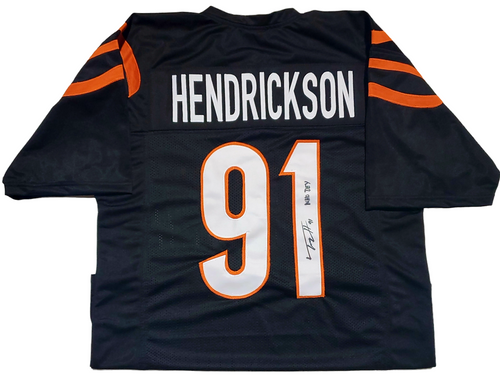 Trey Hendrickson Cincinnati Bengals Autographed Signed Black Jersey w/ "Who Dey" Inscription - JSA Authentic