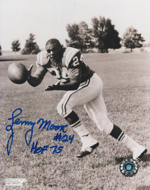 Lenny Moore Autographed and Framed White Colts Jersey