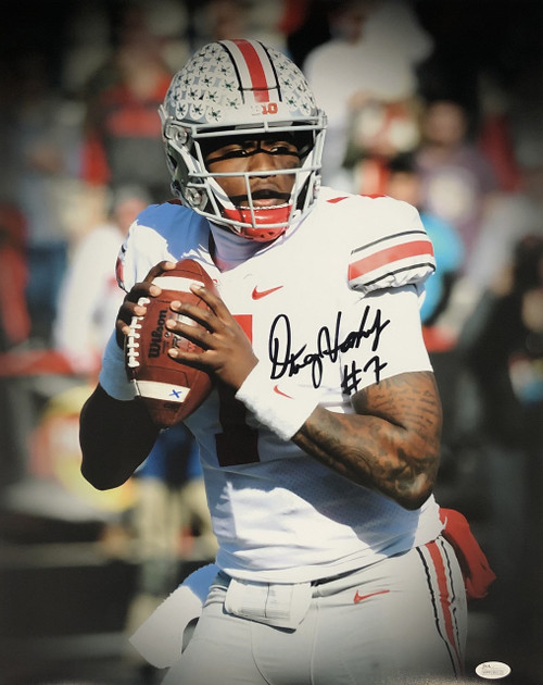 Autographed/Signed Justin Fields Ohio State White College Football