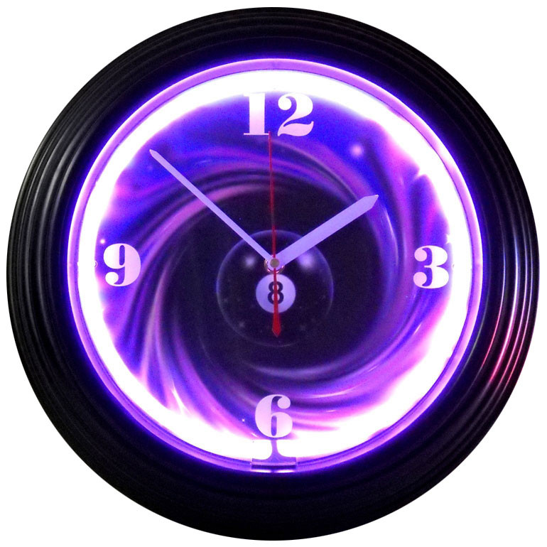 8 BALL SWIRL 15 x 3 NEON CLOCK - eFamilyFun