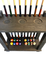 Playcraft Yukon Hardwood 8 Cue Billiard Floor Rack- Weathered Fieldstone