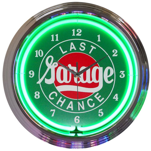 Last Chance Garage 15 x 3 Neon Clock - eFamilyFun