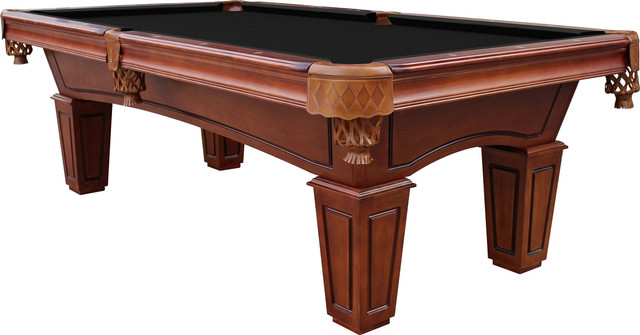 Playcraft St Lawrence 8' Chestnut Slate Pool Table w/ Leather Drop Pockets