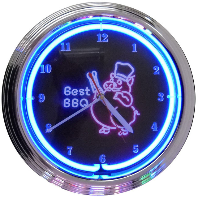 Best BBQ 15 x 3 Neon Clock