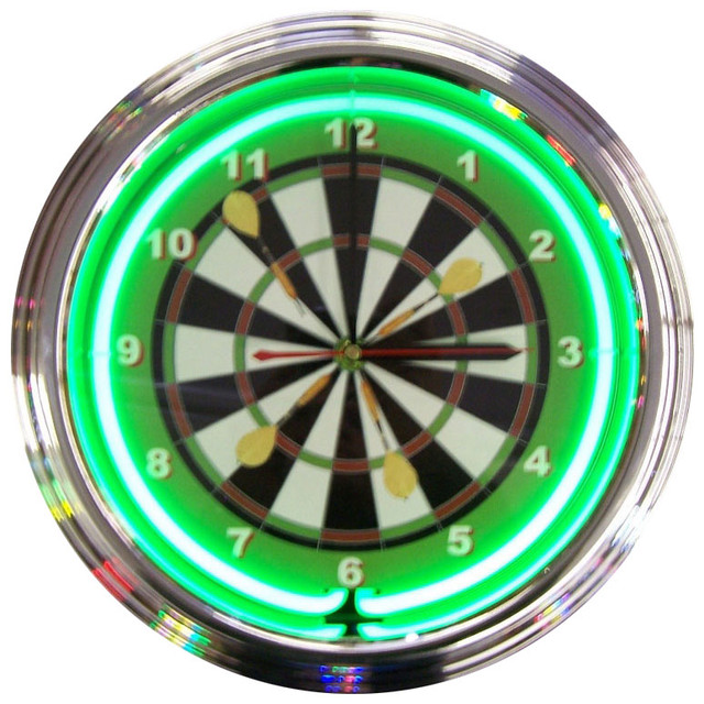 DARTS 15 x 3 NEON CLOCK