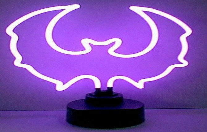 Purple Bat Neon Sculpture