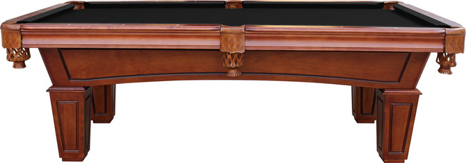 Playcraft St Lawrence 8' Chestnut Slate Pool Table w/ Leather Drop Pockets