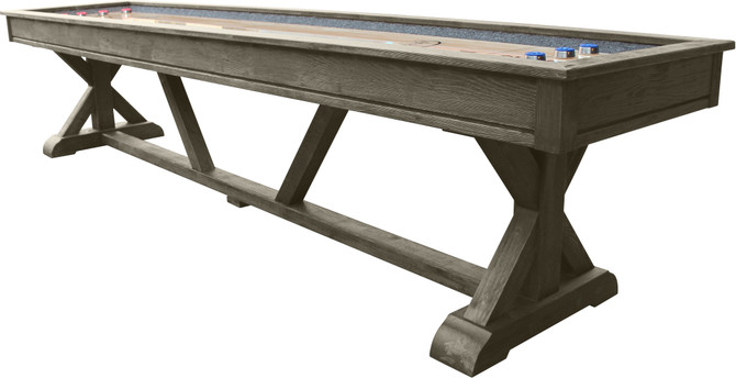 Playcraft Brazos River Weathered Gray Pro-Style Shuffleboard Table 12', 14', 16'