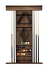 Playcraft Hardwood 8 Cue Billiard Wall Rack - Weathered Bark