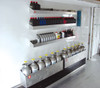 aluminum nitrous bottle holder mounted to trailer wall