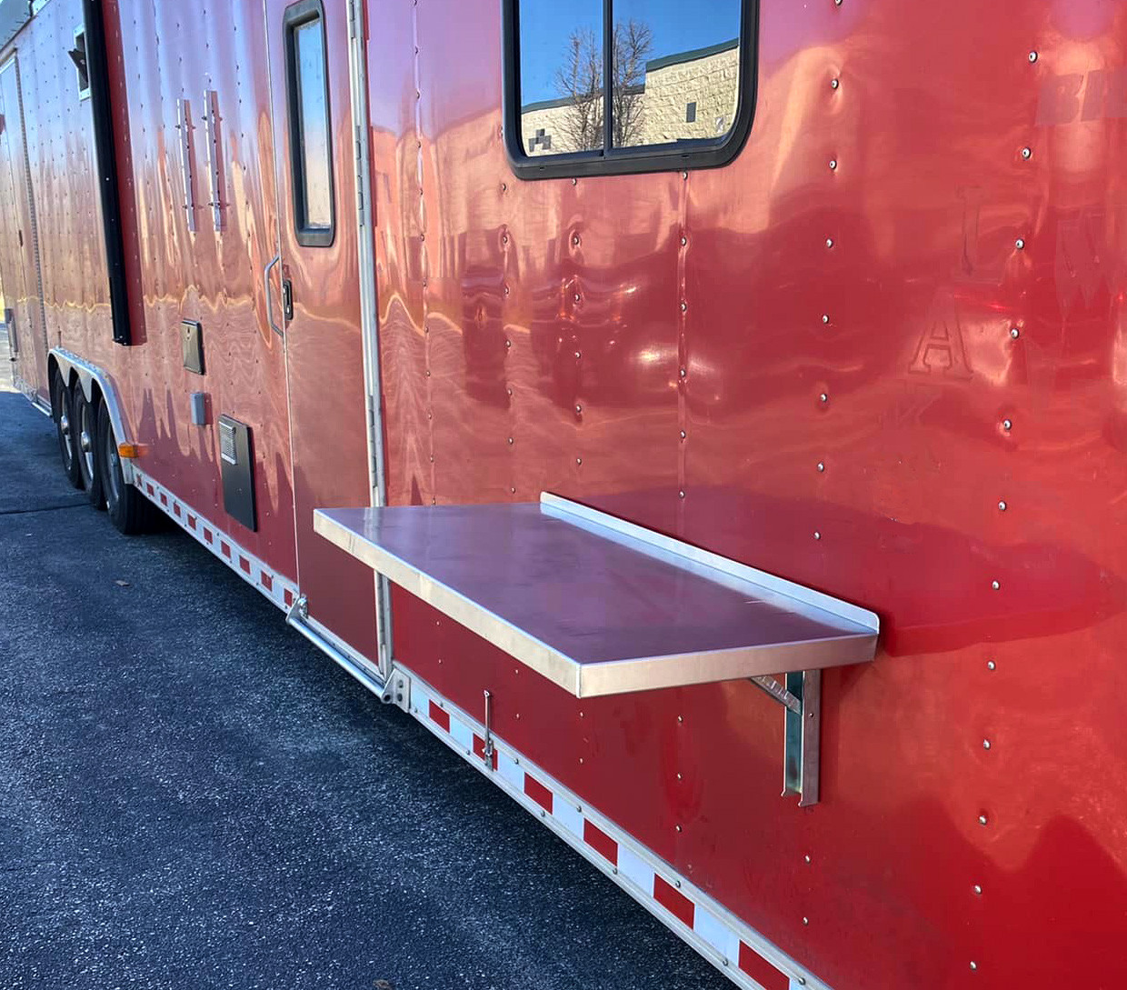 Aluminum flip down table | Folding workbench | Wall mounted