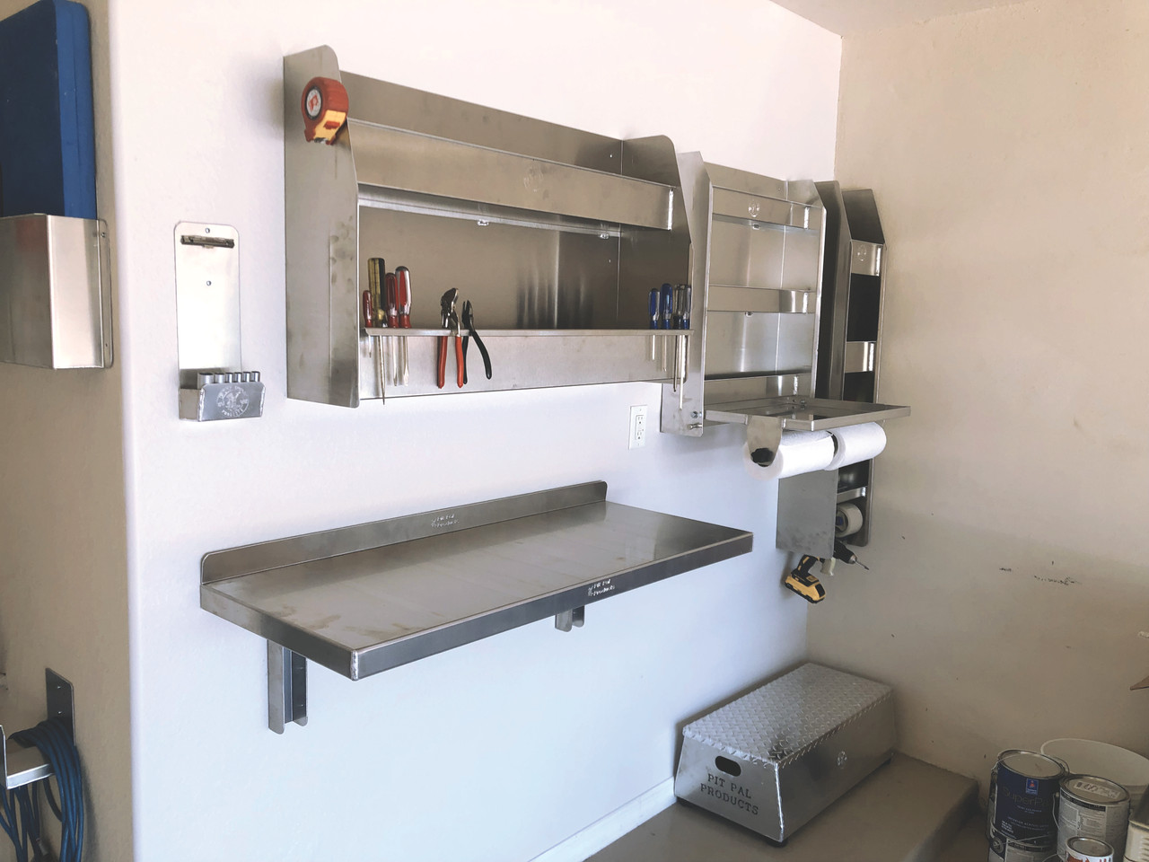 Aluminum flip down table | Folding workbench | Wall mounted