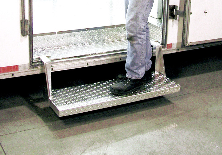 removable trailer side door step for easy entry