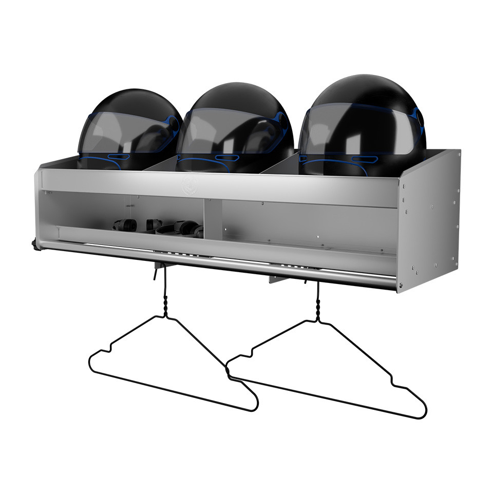 Helmet Shelf | 3 Bay Deluxe (Oversize Fee)