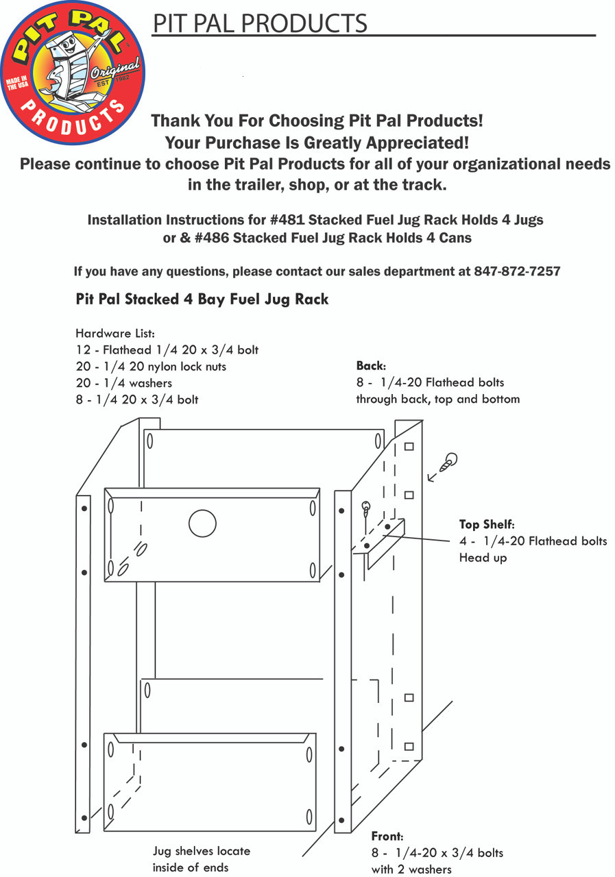 Stacked Fuel Can Rack > Holds 4 | 5 Gallon Cans (Oversize Fee)