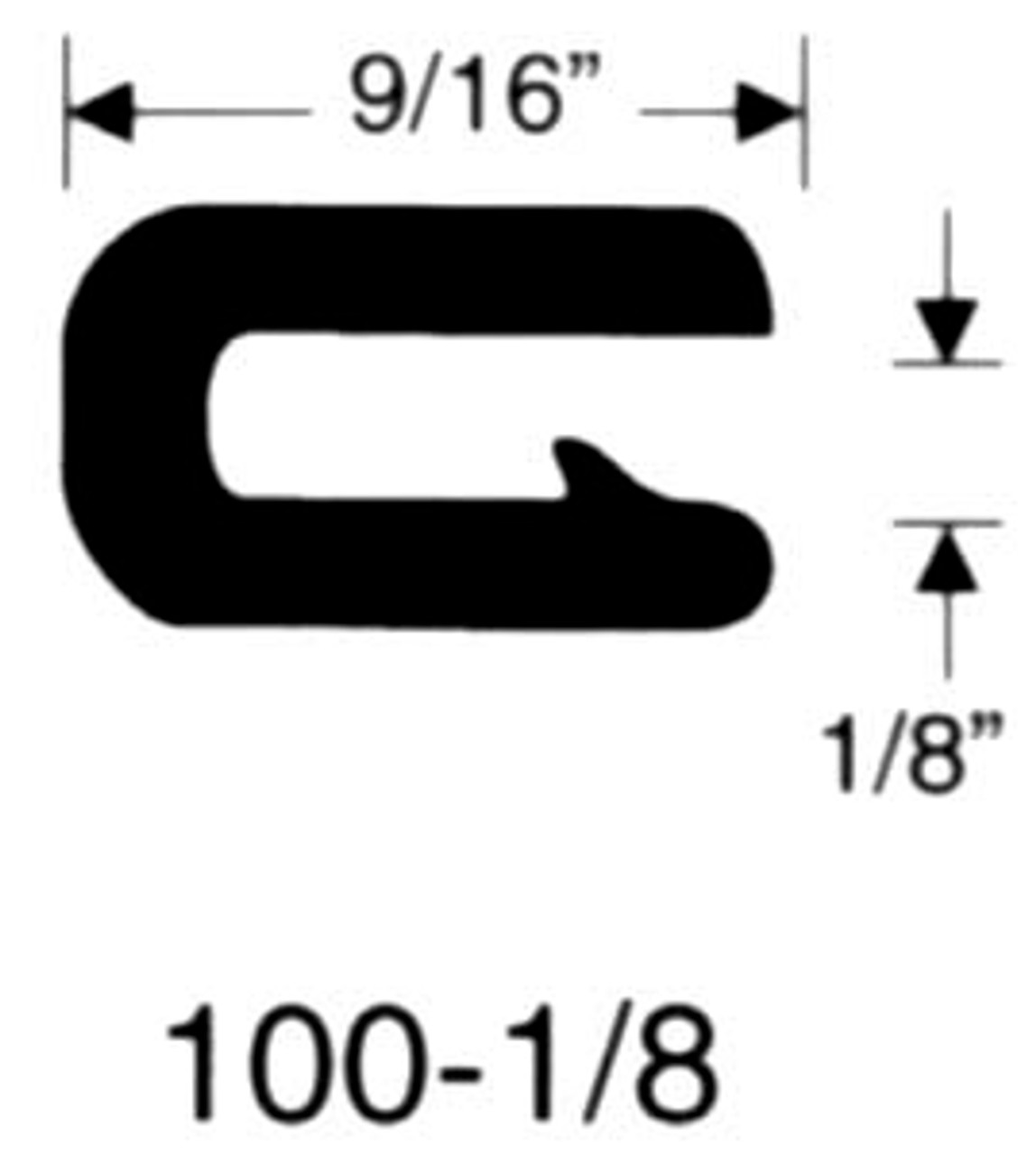 Trim Lok Black Satin Trim Seal 9/16" x 1/8" sold by the foot