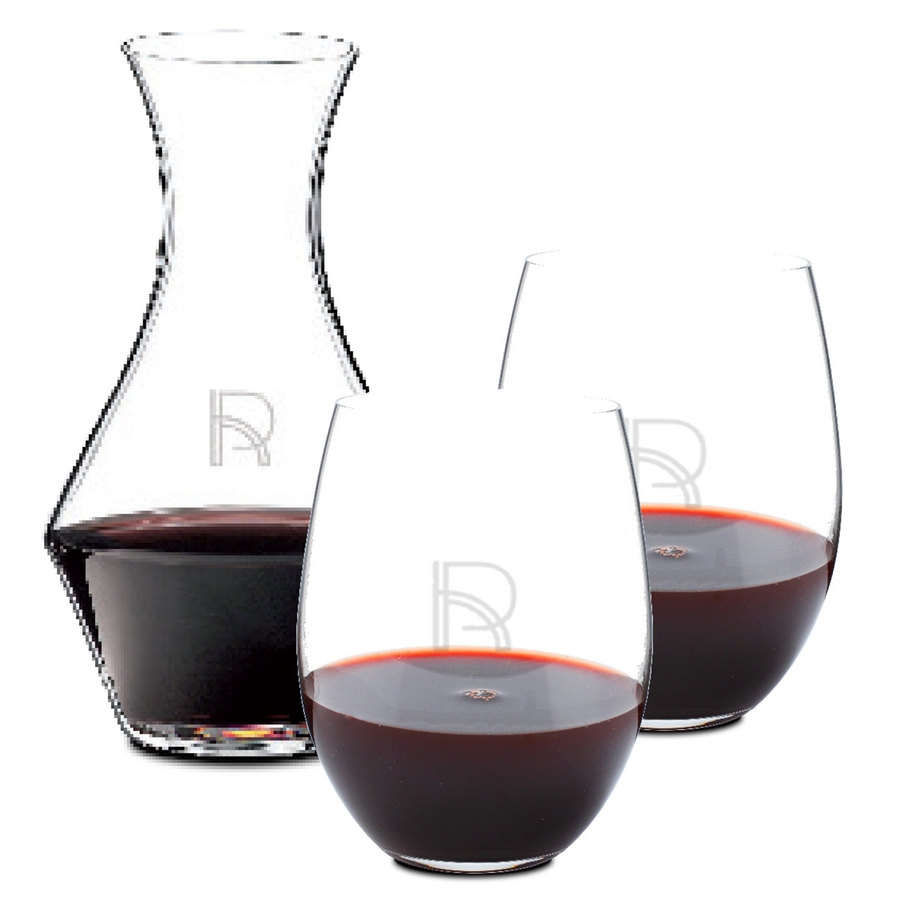 MERLOT, carafe à décanter, verre