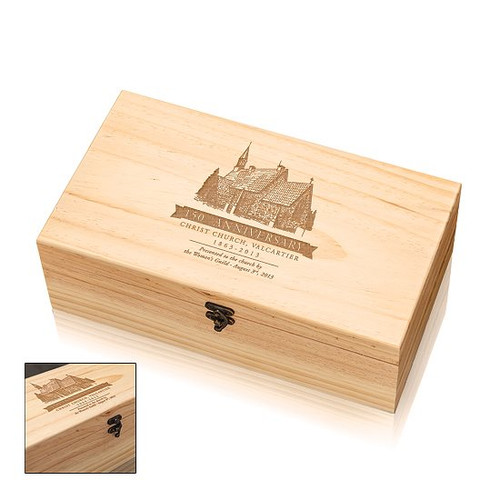 Coffret Deluxe en bois avec fermoir pour 2 bouteille de vin #2516