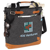 Sac pour ordinateur 15 pouces,  laine charcoal, personnalisé avec votre logo # 4638