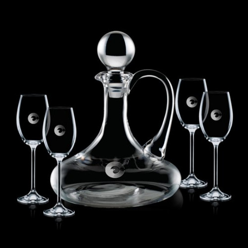 Decanteur en crystal Horsham avec Bouchon et 4 Verres #1346