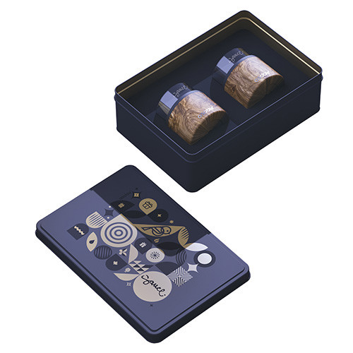 Ensemble de 2 verres a whisky dans une boite en metal # 6412
