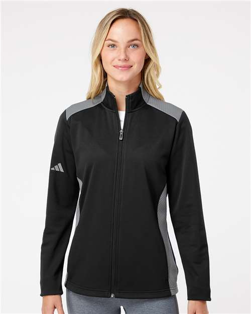 Veste à glissière complète en tissu mixte texturé pour femme # 6719
