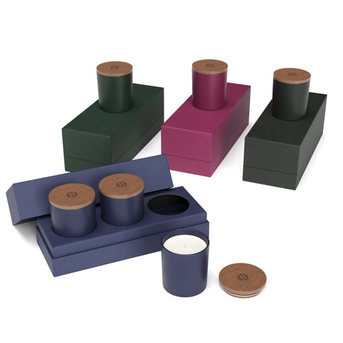 Trio de bougies de soya personnalisée avec votre logo # 7589