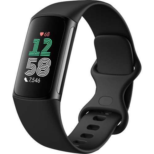 Fitbit Charge 6 noir avec courroie en silicone pour cadeau corporatif personnalisé