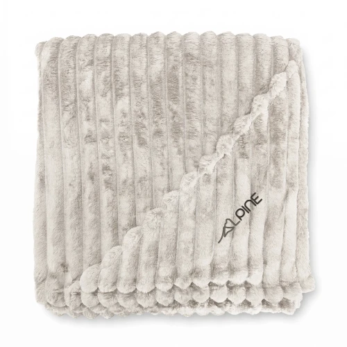 Couverture Alpine bourgogne en polyester imitation fourrure