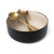 Ensemble Solstice Spector & Co. avec saladier noir en porcelaine et ustensiles de service dorés
