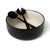 Ensemble Solstice Spector & Co. avec saladier noir en porcelaine et ustensiles de service dorés