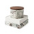 Bougie Ember bleue 296 ml en verre texturé avec couvercle en bois d’acacia Spector & Co.