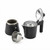 Ensemble café Pembroke noir avec cafetière moka en aluminium et gobelet en acier inoxydable