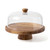 Plateau de service Winslow en bois d’acacia avec cloche transparente