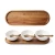 Ensemble de trois bols de service en mélamine avec plateau et cuillères en bois d’acacia