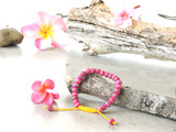 Embedded Medicine Bracelet Yoga Healing Beads Adjustable Wrist Mala Fuchsia Pink
