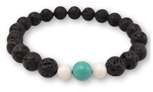 Lava, Turquoise, and Conch Shell Wrist Mala CL-4