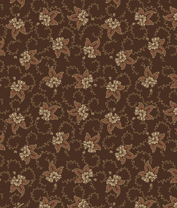 Treasured Past Fabric  R621365D Brown Tossed Flower     